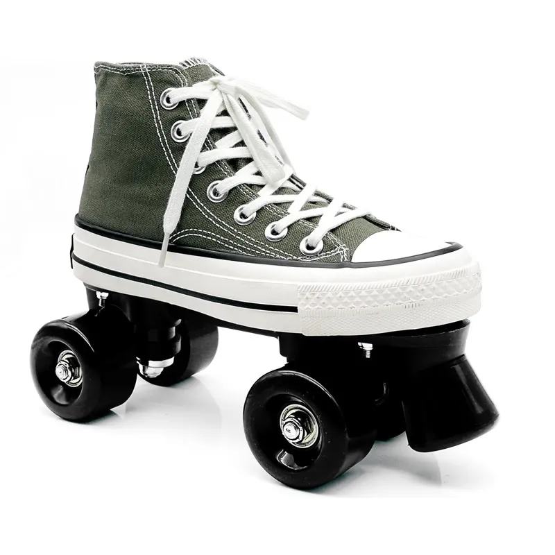 Professional Adult Quad Skates Double Row Roller Skates Unisex Canvas Shoes For Lovers Two Line Flashing Wheels Patines From Newhappyness 100.9 DHgate.Com