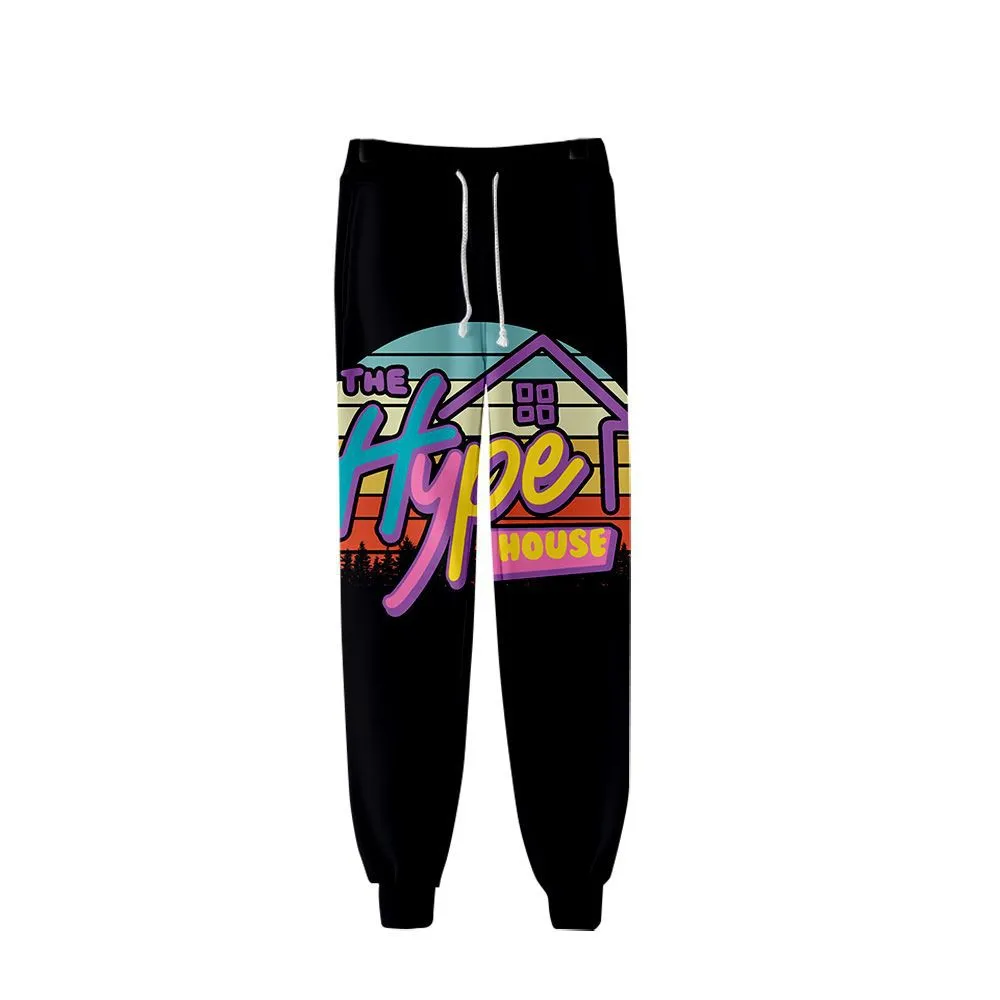The Hype House Tie Dye Спортивные штаны с 3D принтом Модные повседневные брюки для бега Уличная одежда Хип-хоп Kpop Мужчины Женщины Теплые брюки Trouser198F