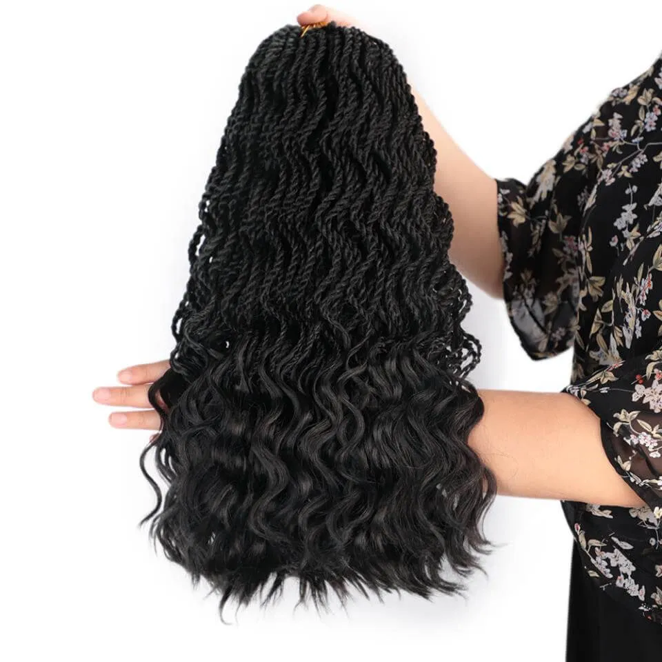 16 inch Wave Senegalese Twist Hair Synthetic Szydełka Braid Hook Różowy Kolor Prezent Włosy Pre Skręt Ombre Oplatający Włosy Twist Women Preloop