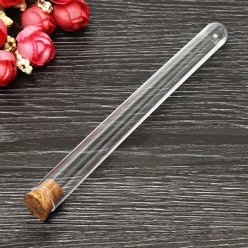 Plastic Test Tube With Cork Stopper 4-inch 15x100mm 11ml Clear ,Food Grade Cork Approved , Pack 100 , All Size Available