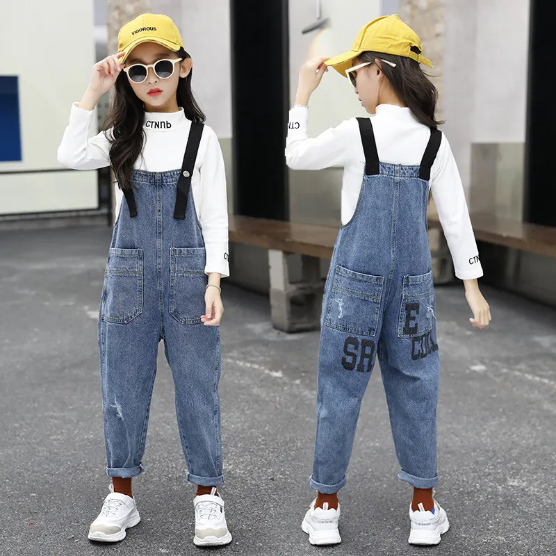 Clothes For Girls Solid Shirt + Jumpsuit 2pcs Teenage Girls Clothing Spring  Autumn Kids Clothing 6 8 10 12 13 14 Year - Children's Sets - AliExpress