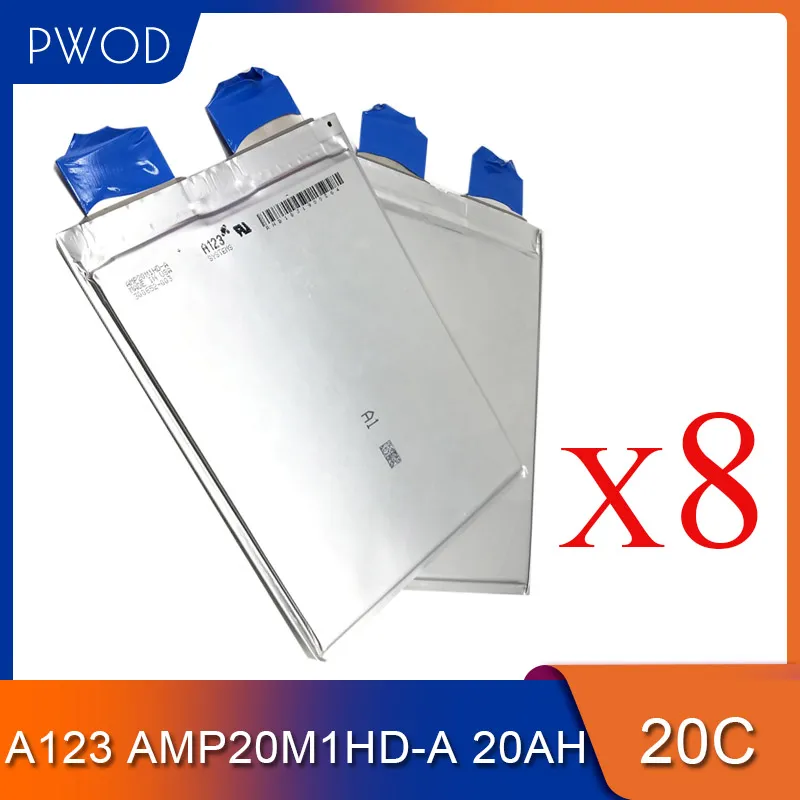 16pcs Lifepo4 A123 AMP20M1HD-A 3.2V 20AH 20C Prismatic Pouch Cell Starter Batteries of DIY 12V 24V 36V 48V 60V Battery Pack