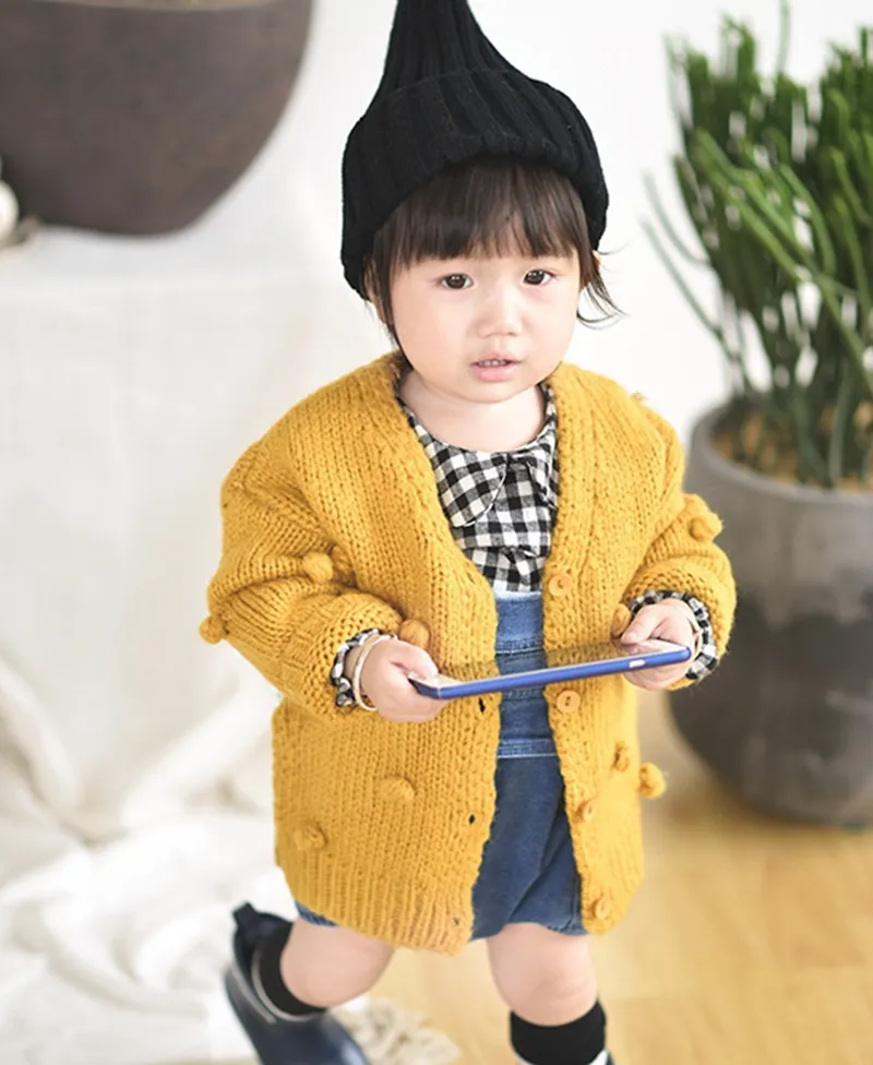 Pure Cotton Baby Girl Sweater With Bubble Ball Design Perfect Winter Toddler Coat For Newborns DW4382 From Toddlerlife 13.16 DHgate.Com