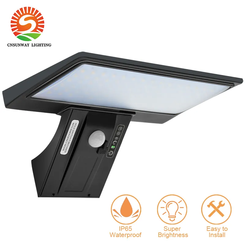 Voorraad in US Nieuwe verstelbare Solar Wall Light 90Led 3 Modi PIR MOTION SENSOR Waterdichte buitenlamp voor pad tuinverlichting