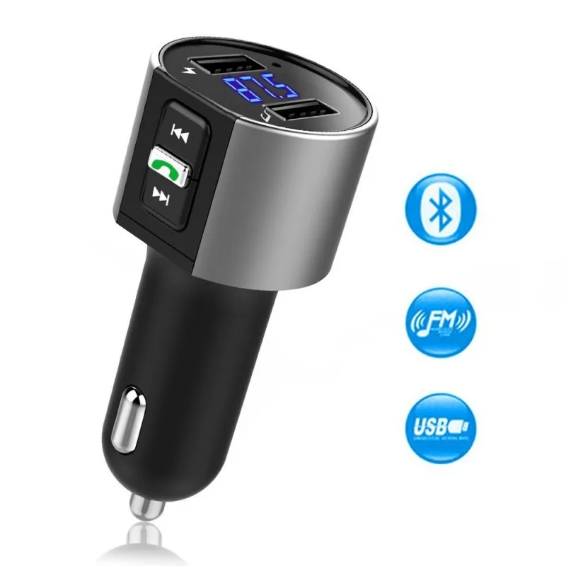 New High-Quality Wireless In-Car Bluetooth FM Transmitter Radio Adapter Car Kit Black MP3 Player USB Charge Free Shipping