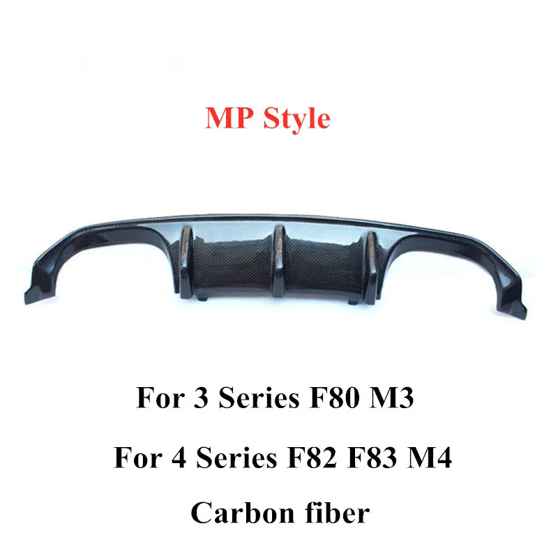 MP Style Kit carrozzeria in fibra di carbonio Labbro posteriore auto per B-M-W 3 4 Serie F80 M3 F82 F83 M4 Ricambi auto Diffusore paraurti