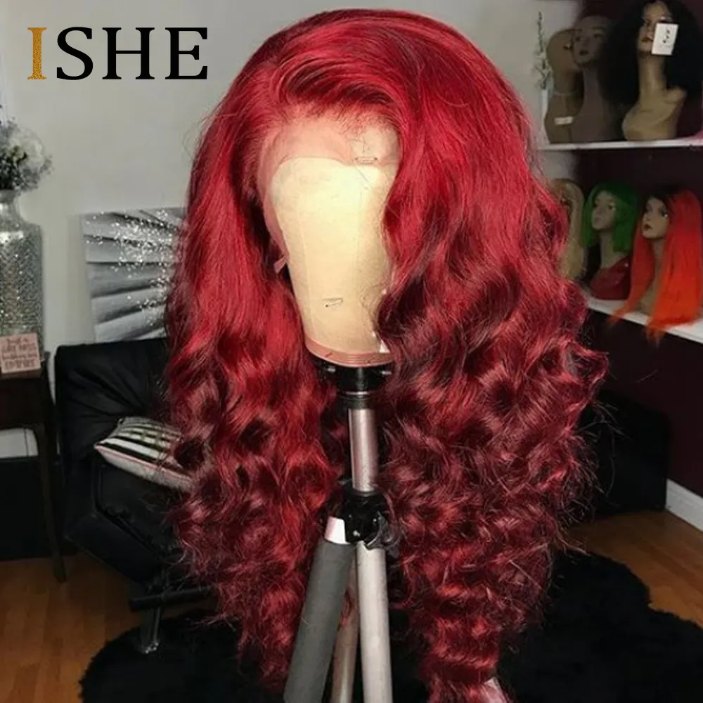 Red ombre human hair wig discount