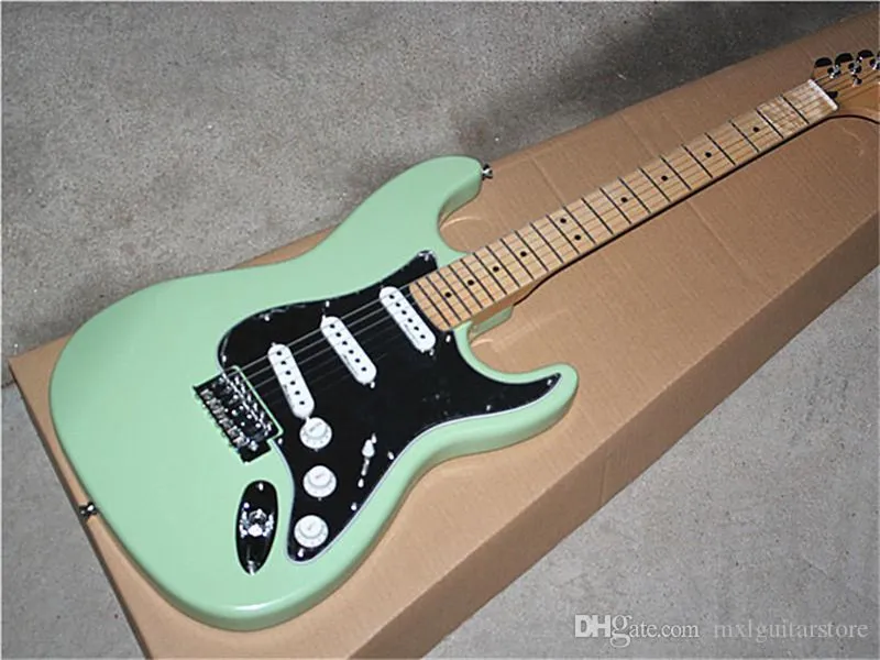 Customizable Light Green Green Electric Guitar With Black