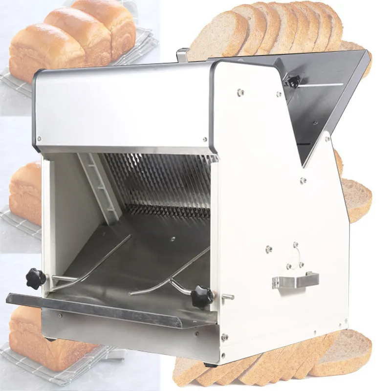 In 2020, de nieuwe commerciële roestvrijstalen elektrische brood snijmachine toast brood sandwich snijmachine brood snijmachine dikte 31 stks / tijd