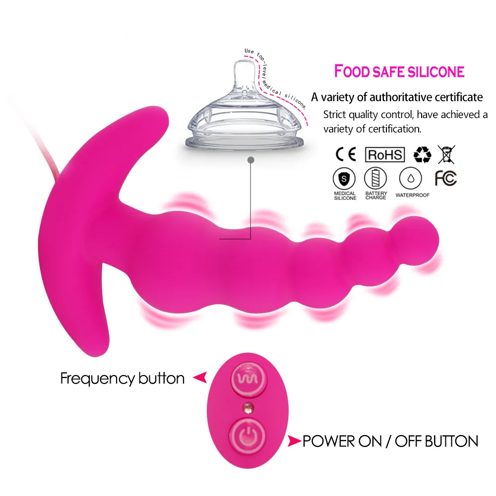 Vibrierendes Prostata-Massagegerät, Analkugeln, Vibrator, Fernbedienung, Silikon-Buttplug, Vibration, Sexspielzeug für Männer_voghion.com