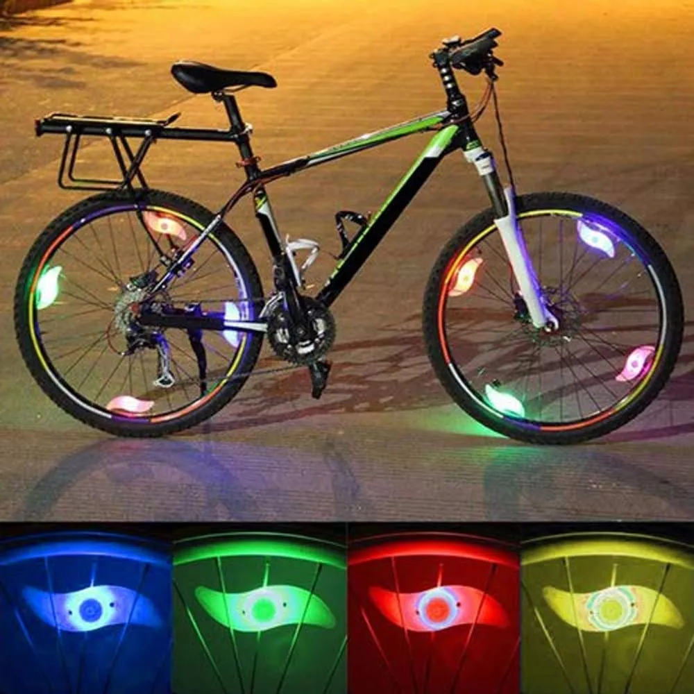 Wodoodporna rower zaczęła Światło 3 Tryb oświetlenia LED Light Bike Wheel Light Łatwe do zainstalowania Światło ostrzegawczego bezpieczeństwa rowerowego z baterią 10129