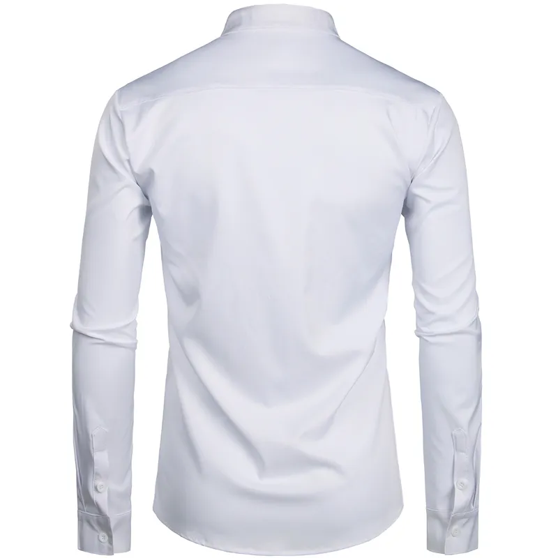 White Banded Collar Men Dress Shirt Slim Fit Long Sleeve Casual Button Down Shirt S-2XL from Dhgate Men's Casual Shirts - price 36.06 White Banded Collar Men Dress Shirt Slim Fit Long Sleeve Casual Button Down Shirt S-2XL from Dhgate Men's Casual Shirts - price 36.06