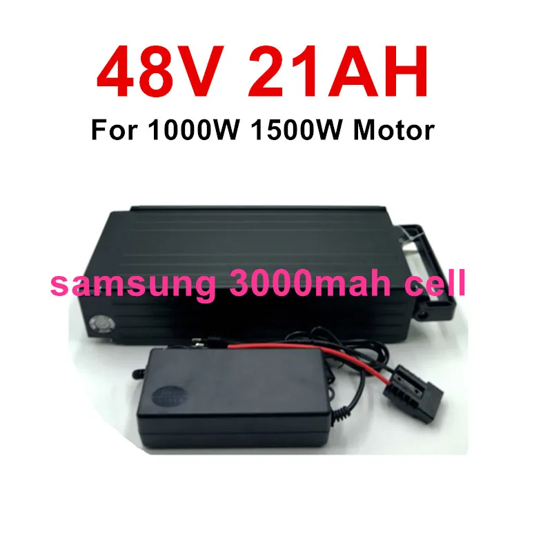 48V 1000W 1500W 2000W bateria rowerowa elektryczna 21ah stojak tylny Sam SUNG 3000MAH komórka z 30A 40A BMS 54.6V 3A ładowarka