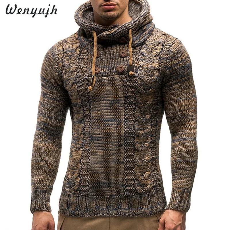 Outono inverno homens camisolas com capuz masculino suéter macho algodal jumper homem moda casual cinzento vinho magro mens suemers hombre cx200730