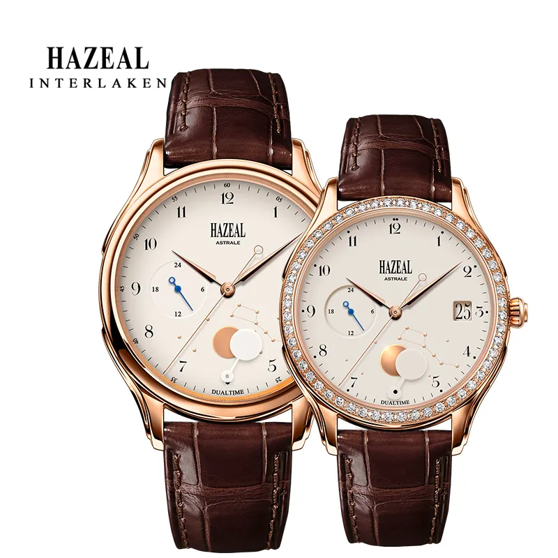 Compra Reloj Hazeal Pareja Para Amante Diseño Original Hombres Reloj De  Cuarzo Suiza Sapphire CX200720 Barato | Entrega Rápida Y Calidad | Es.Dhgate