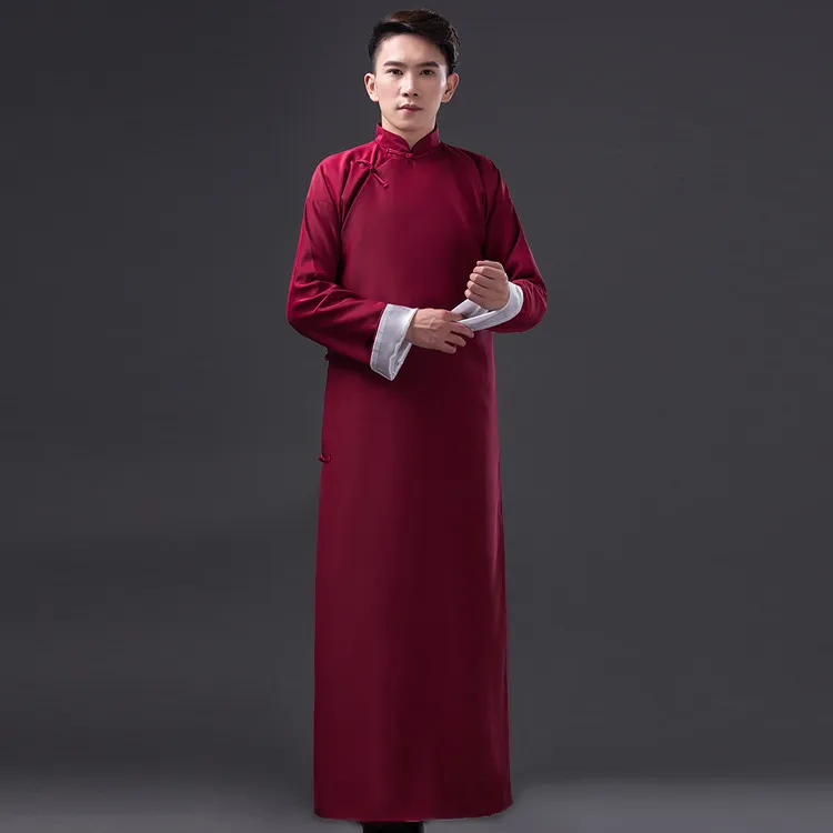 Chinese Man Han Clothing Teacher Clothing Youth Students Cosplay Robe Costume Minister Traditional Ancient Costume255G