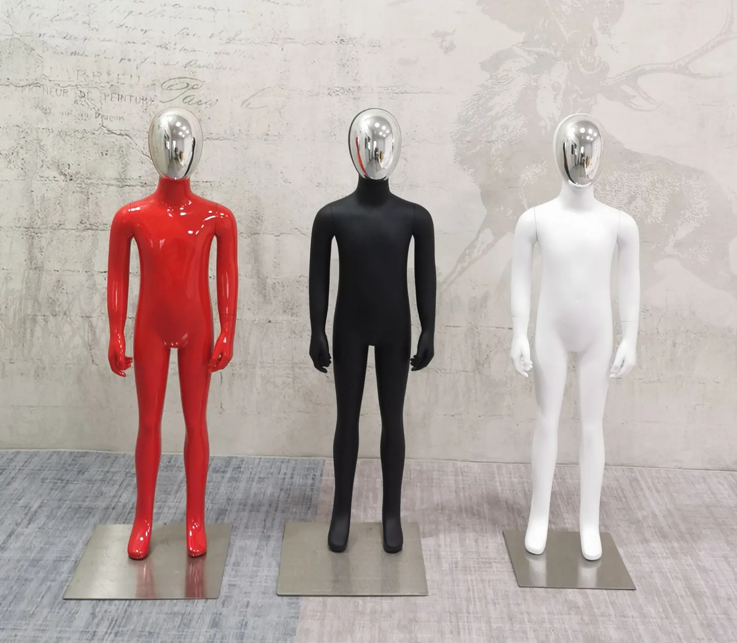 Modig elektropläterad mask mannequin Hela kroppen Barnmodell rekvisita Högkvalitativ Färg Barnens Manikin