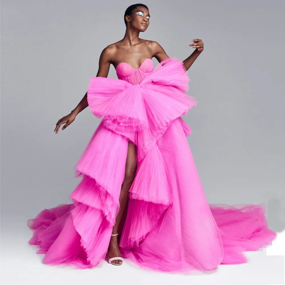 2020 nouveauté Fuschia chérie robe de bal robes de bal à volants à plusieurs niveaux robes de soirée vestidos de fiesta sur mesure