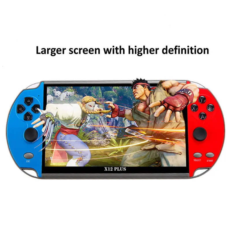 X12 Plus Video Game 7inch LCD Double Rocker Portable Nostalgic Host Handheld Retro MP5 Player para GBA SFC MD Arcade Retro Games Free DHL