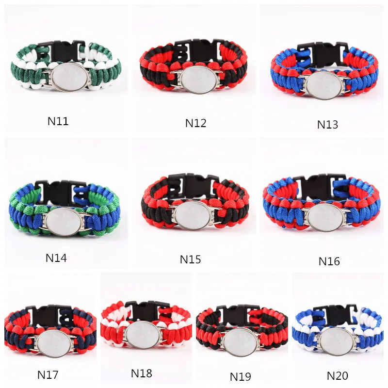 Mix Styles 30 Equipo de baloncesto Paracord Pulseras de supervivencia Pulseras deportivas de camping personalizadas Logotipo personalizado Paraguas del equipo