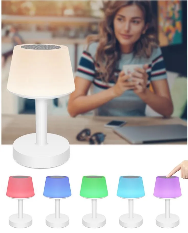 New product LED colorful table lamp rechargeable bedside lamp bluetooth sound lamp multi-function eye protection learning desk light