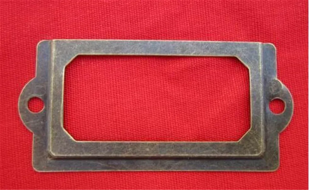 Home Antique Brass Metal Label Pull Frame Cabinet Drawer Box Case File Name Card Holder Cabinet Drawer Box Case XB1