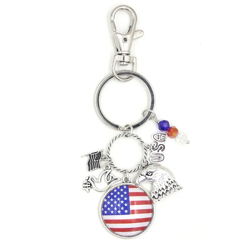 Patriotic USA Flag Sublimation Keychain Perfect Backpack Holder And
