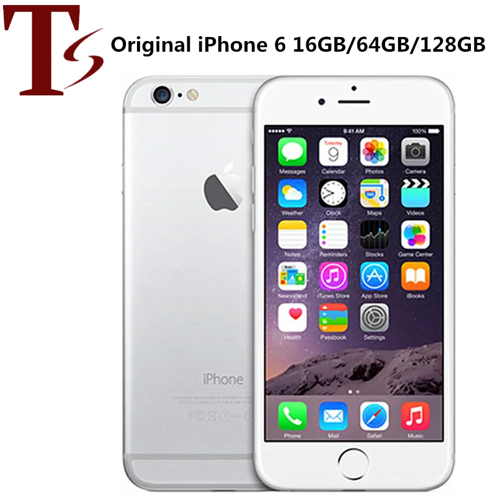 100% Original Apple iPhone 6 With touch ID 16GB/64GB/128GB 4.7 inch A8 dual core IOS 12 Refurbished Unlocked Mobile Phone