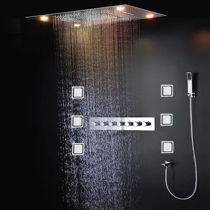 Ducha De Masaje Corporal Con Panel Led,Set De Cabezal De Ducha Termostático,Grifo Mezclador,Válvula,Accesorios De Baño,Nombres T,6 Uds. - Buy Product on