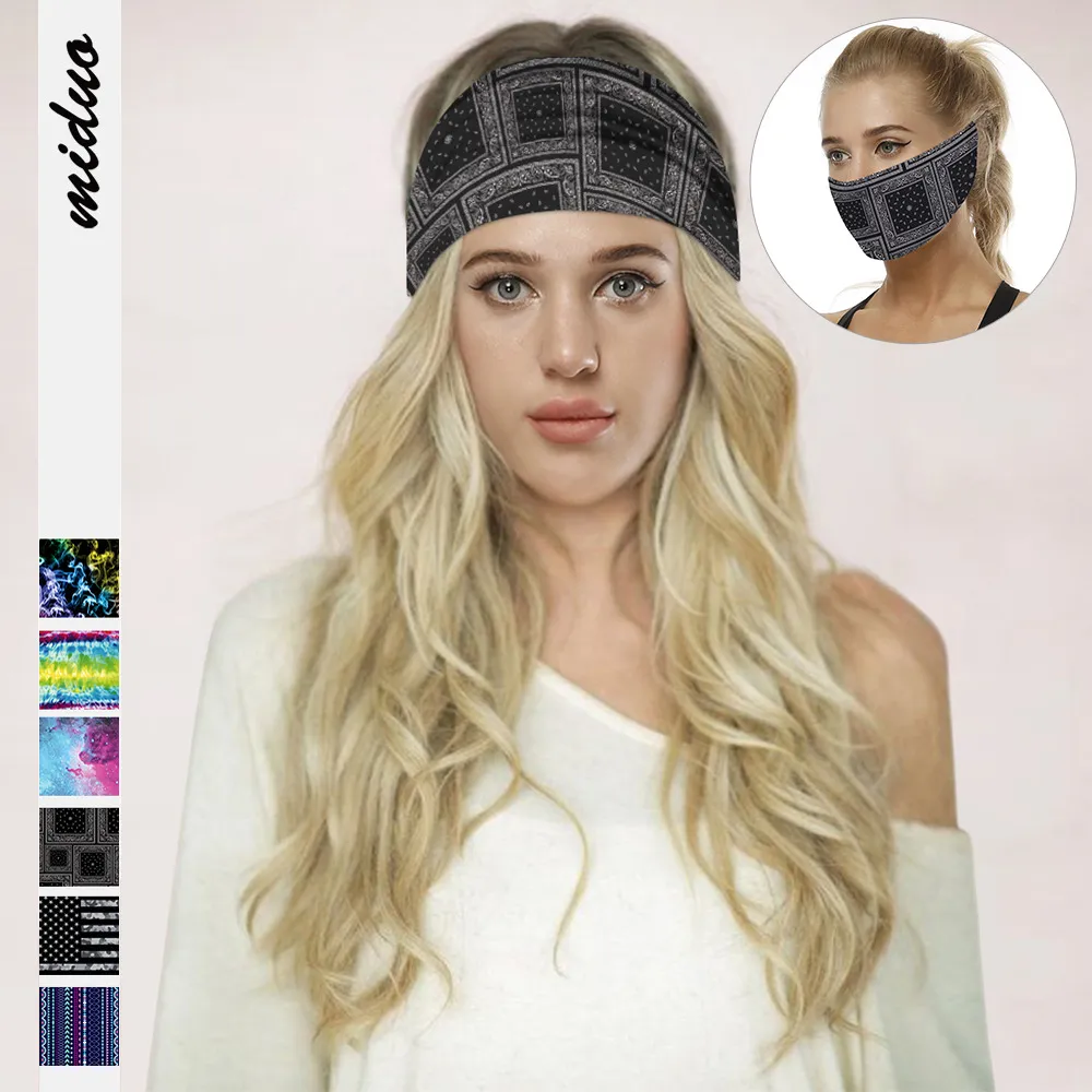 Boho Paski Elastyczna Lamparta Opaski Turban dla Kobiet Dziewczyny Bawełna Sport Joga Hairbands Bandaż Pałąk Headwrap Akcesoria do włosów