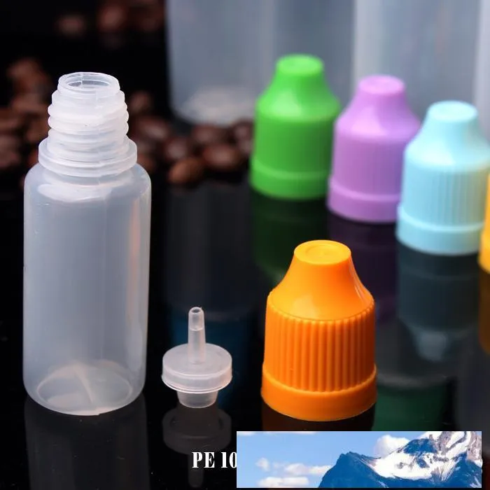 Nova Chegada Liso Macio LDPE 10ML Gotas de Plástico Garrafa Vazio Recipientes por Atacado e Prova Cap 10 ml Plástico Feito em