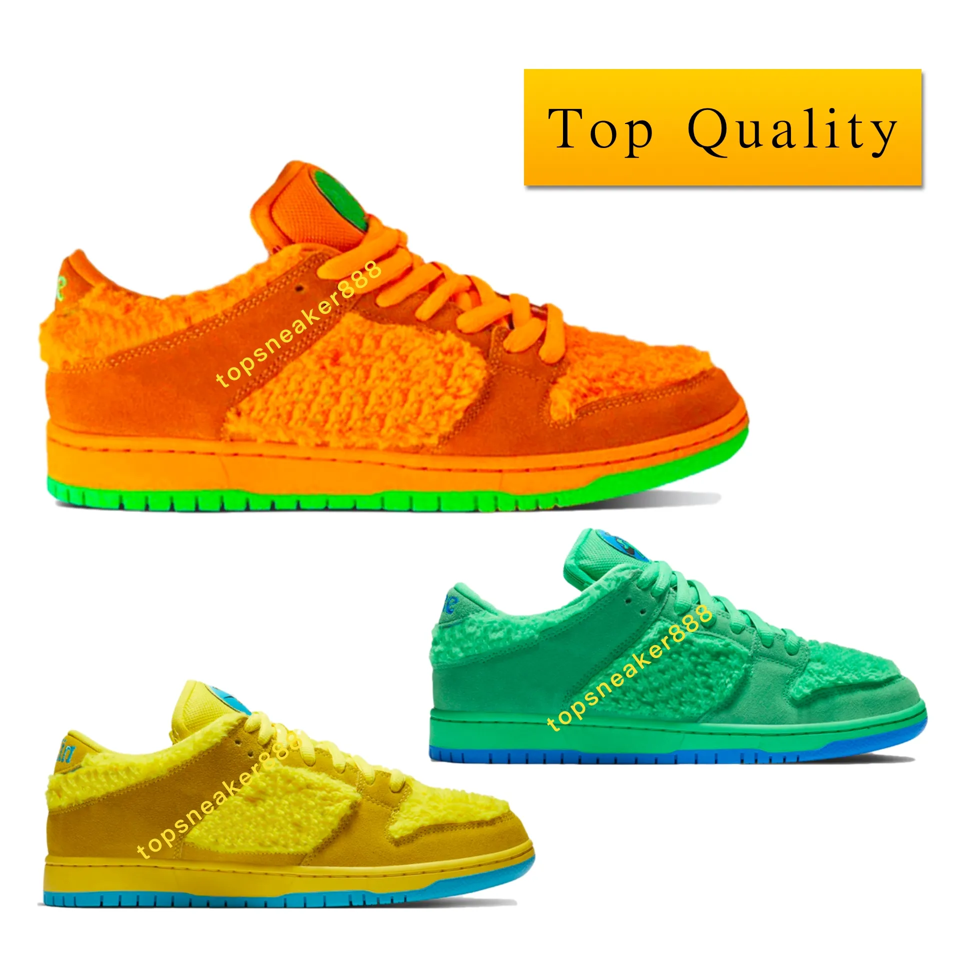 SB Dunk Low Grateful Dead Bears Orange Green Yellow sb dunk luxury designer shoes Hombre Mujeres zapatilla de deporte baja de los zapatos ocasionales Tamaño 36-46