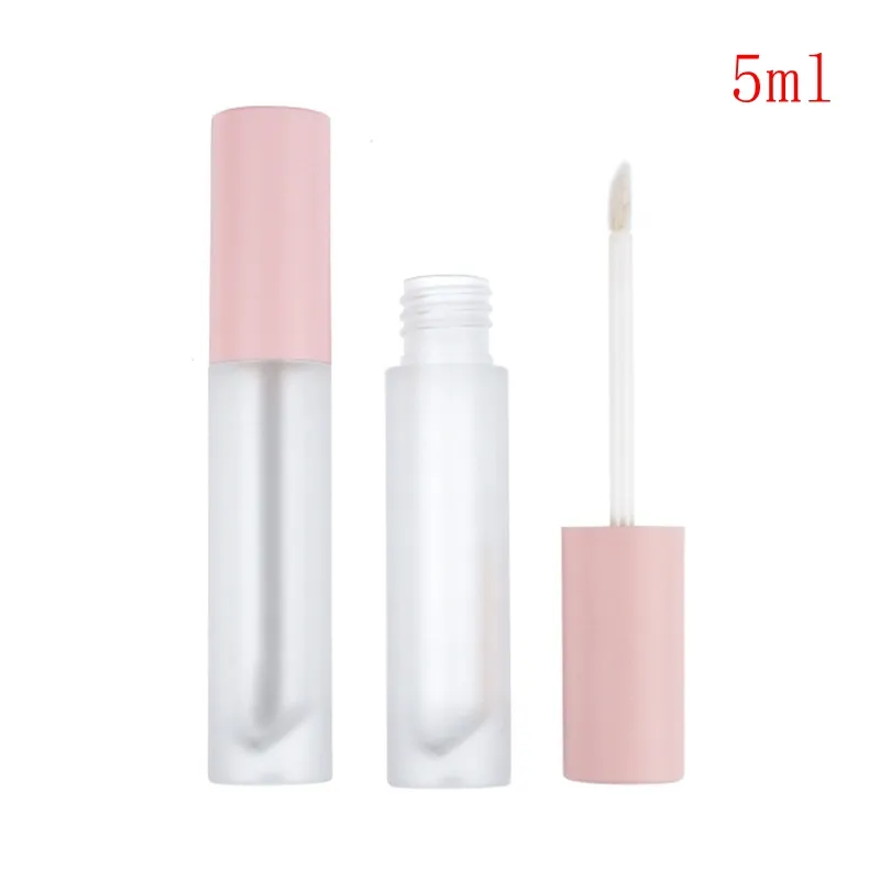 5 ml Tomt rör DIY rosa läppglansbehållare Tomt frostat läppglasyrrör Mini Lip Gloss Split-flaska