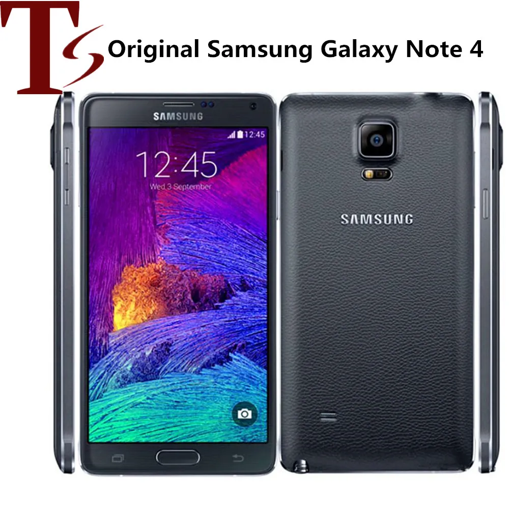 オリジナルSamsung Galaxy Note 4 N910F N910A N910V N910T 5.7インチクアッドコア3GB RAM 32GB ROM 4G LTE改装スマートフォン1PC