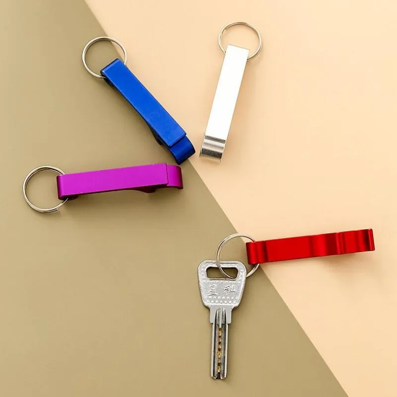 Proable key chain opener metal aluminum alloy keychain ring beer bottle opener can openers tool gear beverage LX2505