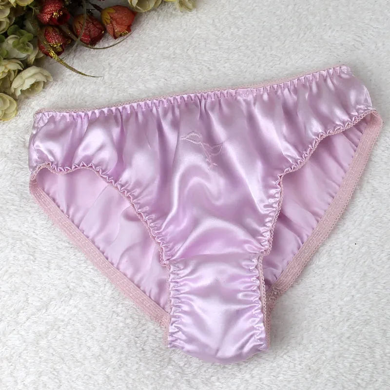 Womens Mens Satin Panties Sell Natural Silk Female Trigonometric Brief Low  Waist Lingerie From Afternan, $24.38