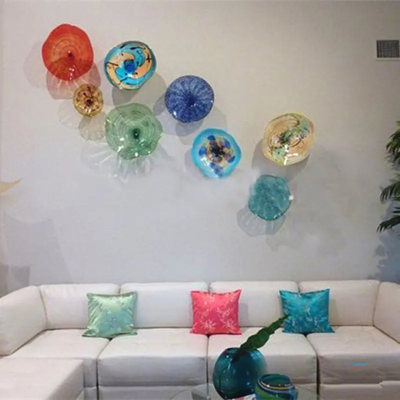 Sofa Television Lamps 100% Hand Blown Murano Glass Art in Cluster Style Home Decor Wall Plates