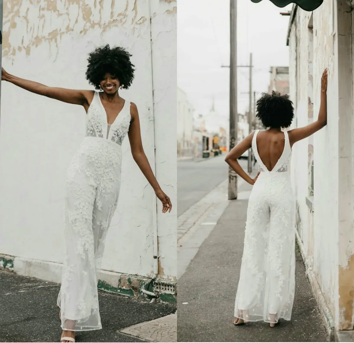 Lace wedding jumpsuit 2025