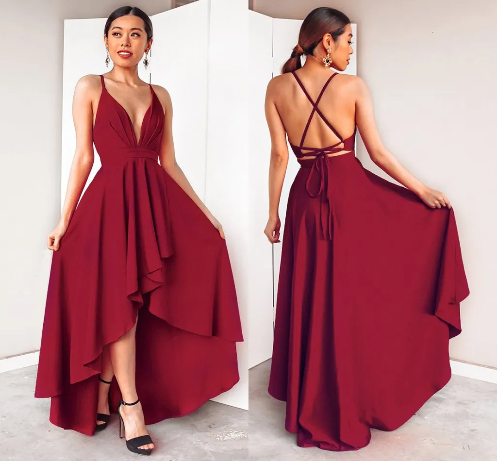 Vestido De Dama De Honra Com Alta Baixa Dama De Alta Qualidade