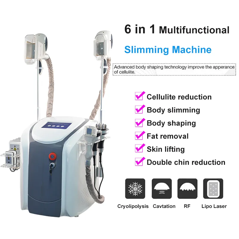 6 IN 1 Cryolipolysis Makine Cryo Yağ Donma makinesi 2 Kolları Birlikte Cryolipolisis anti selülit Vücut Zayıflama Çalışır