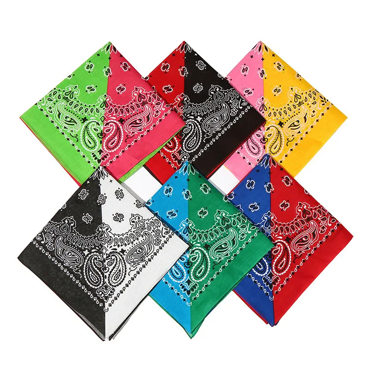 Venda quente Cor dobro Paisley Bandana Ciclismo Equitação Coton Headwear Hip Hop Estilo Unisex Paisley Bandanas M011J