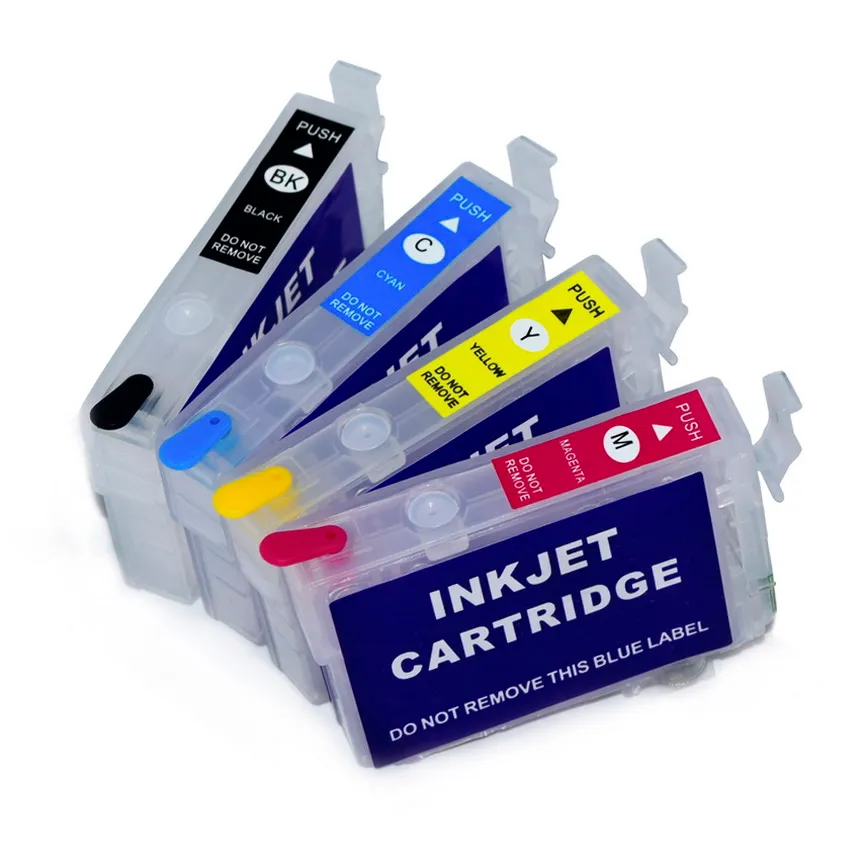 2 Sets Lot Empty 4-Color-set T702 T702XL Refillable Ink Cartridge for Epson WF3730 WF3733 WF2370 Printer Wthout Chip283I