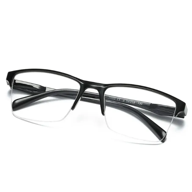 iboode نصف إطار نظارات القراءة نظارات طويل النظر ذكر أنثى الأقصى البصر نظارات الترا ضوء أسود مع قوة 75-400