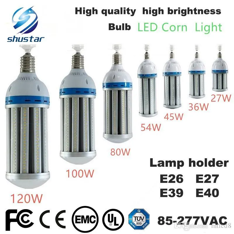 High-Output LED Corn Light Bulb - E26/E27/E39/E40 Base, AC 85-265V ...