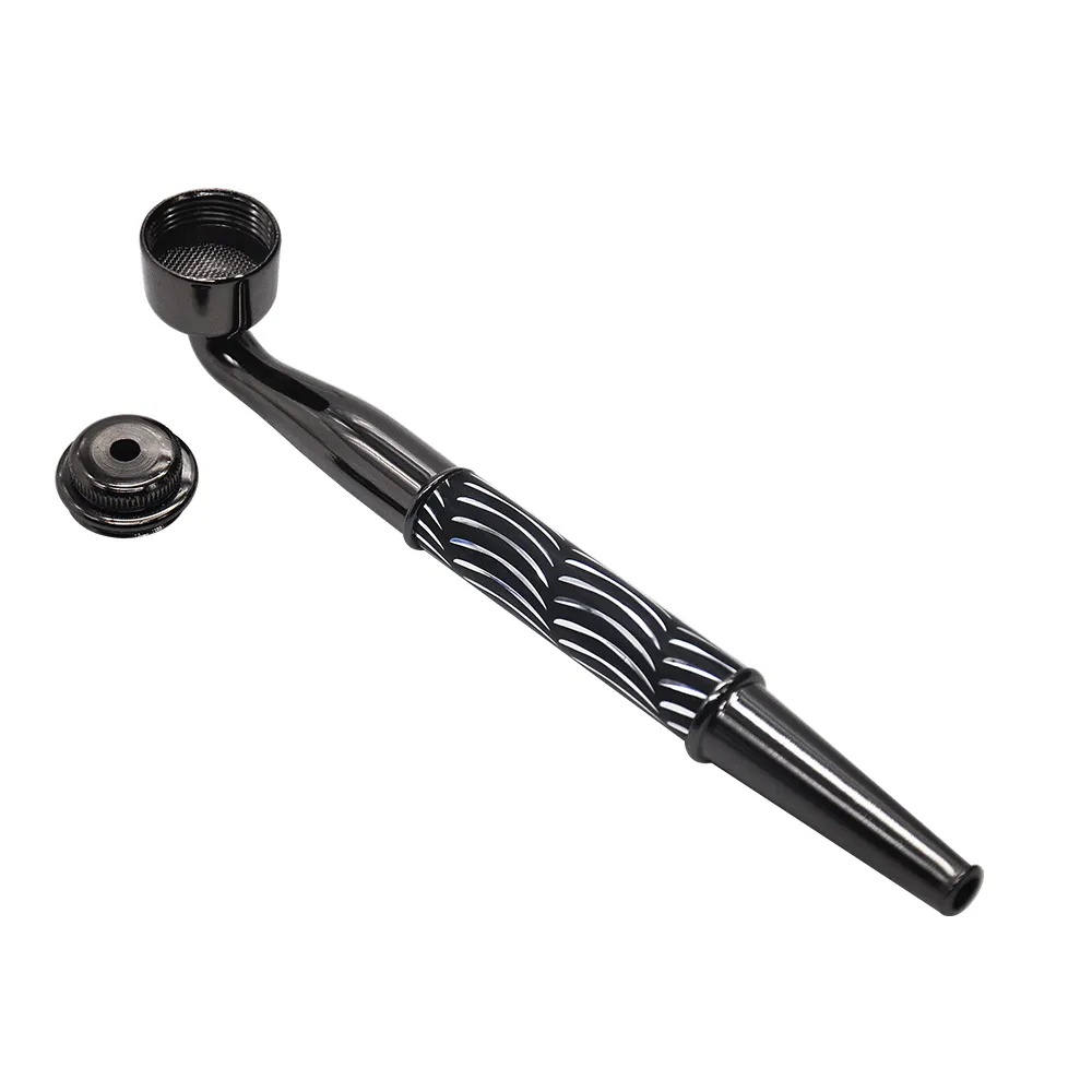 METAPUFF Carving Style Zinc Alloy Tobacco Pipe, Detachable Herb Smoke