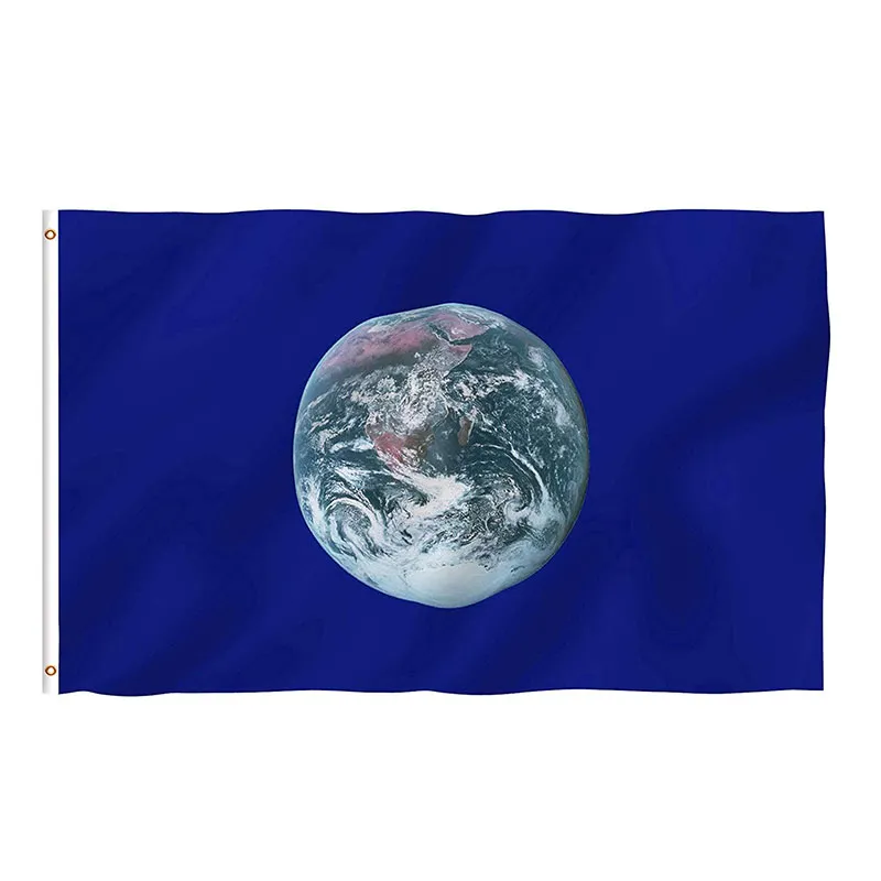 Die Flagge zum Tag der Erde, 100D Polyester, Digitaldruck, Sportmannschaft, Schule, Verein, Inddor, Außenbereich, kostenloser Versand