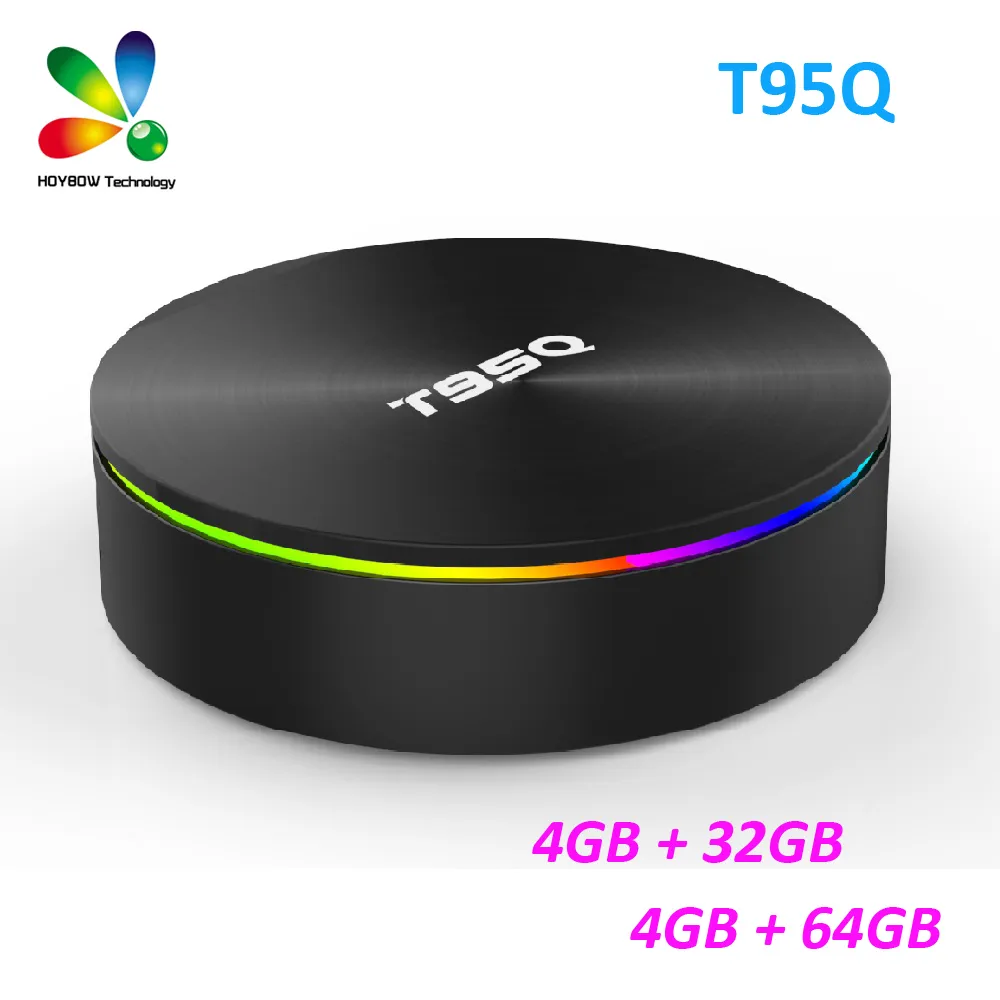 T95Q TV Box Android 9.0 4 Go 32 Go 64 Go Smart TV Box Amlogic S905X3 Quad Core 2.4G5GHz WiFi BT 4K Media Player