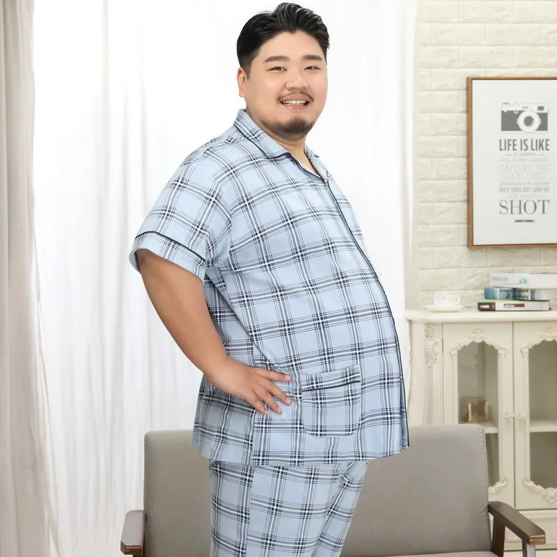 Mens Sleepwear Factory Cotton Plus Large Size Pajamas Set Short