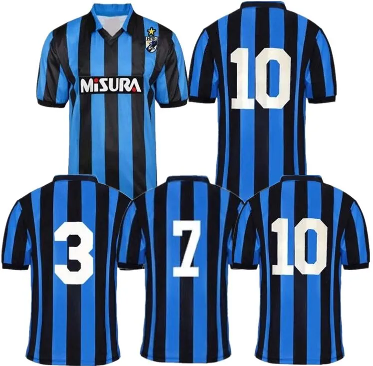 1988 1989 Brehme Bergomi Mathaus Retro Jersey Inter 88 89 Berti Zenga Serena Klinsmann Vintage Camisa de Futebol Clássico