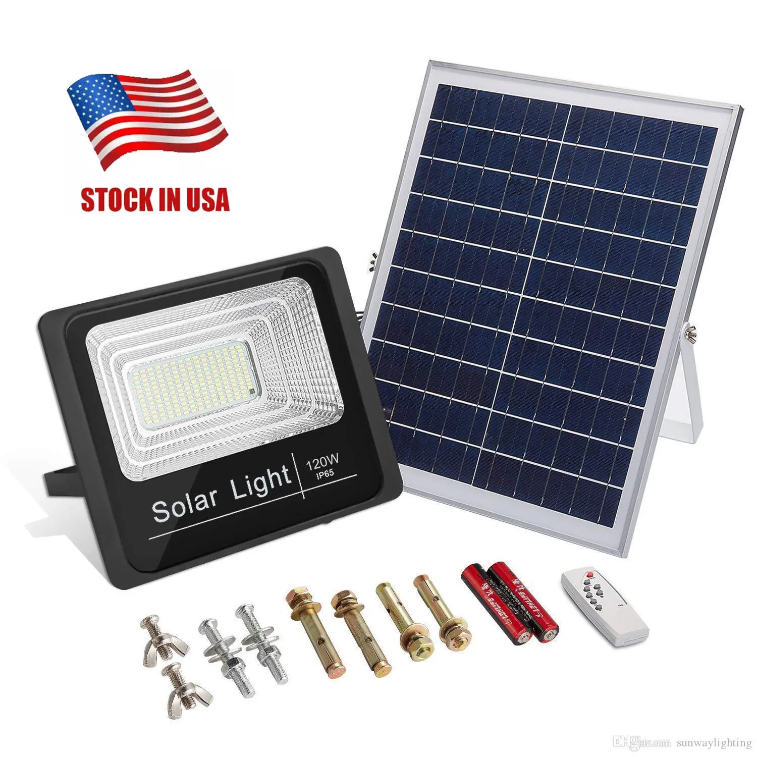 Solar Flood Lights Outdoor Dusk naar Dawn IP67 Waterdichte Remote Control Solar Powered Security Lights Auto AAN / UIT voor Tuin Yard Patio